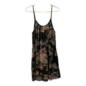 Audrey Spaghetti Strap Brown Floral Anthro Boho Size Large EUC #0232